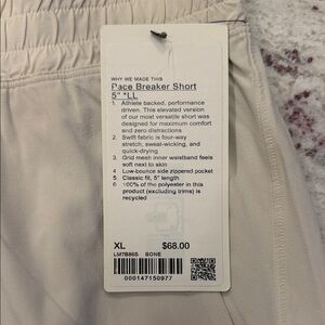 Lululemon Pace Breaker Shorts in Bone